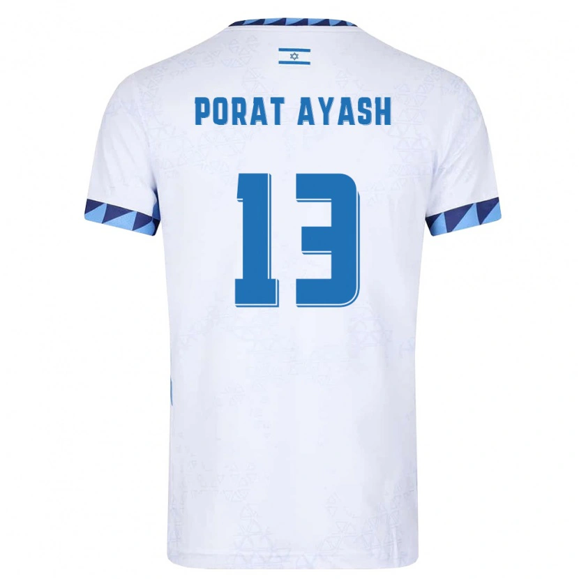 Danxen Men Israel Anis Porat Ayash #13 White Light Blue Home Jersey 26-28 T-Shirt