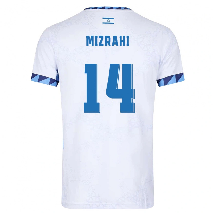 Danxen Men Israel Guy Mizrahi #14 White Light Blue Home Jersey 26-28 T-Shirt