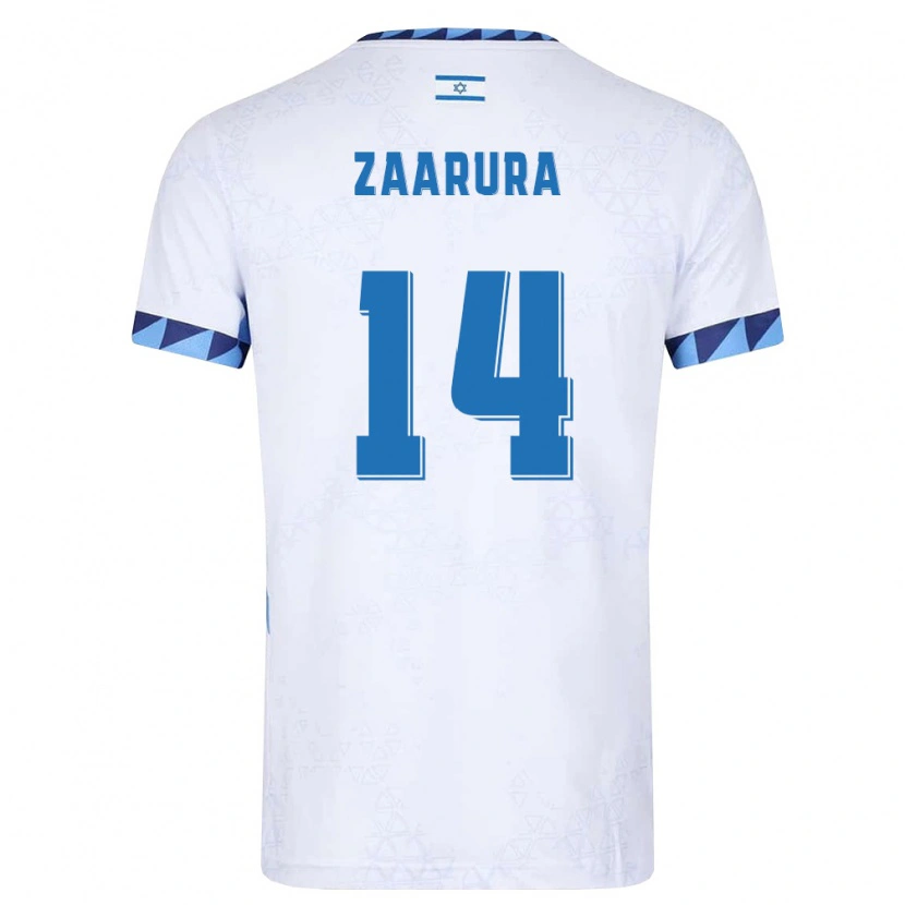 Danxen Men Israel Basam Zaarura #14 White Light Blue Home Jersey 26-28 T-Shirt