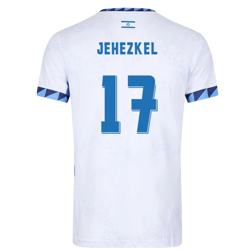 Danxen Men Israel Sagiv Jehezkel #17 White Light Blue Home Jersey 26-28 T-Shirt