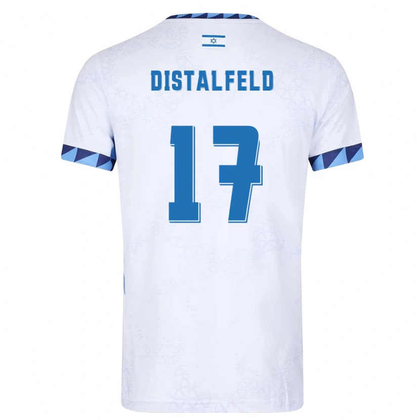 Danxen Men Israel Yanai Distalfeld #17 White Light Blue Home Jersey 26-28 T-Shirt