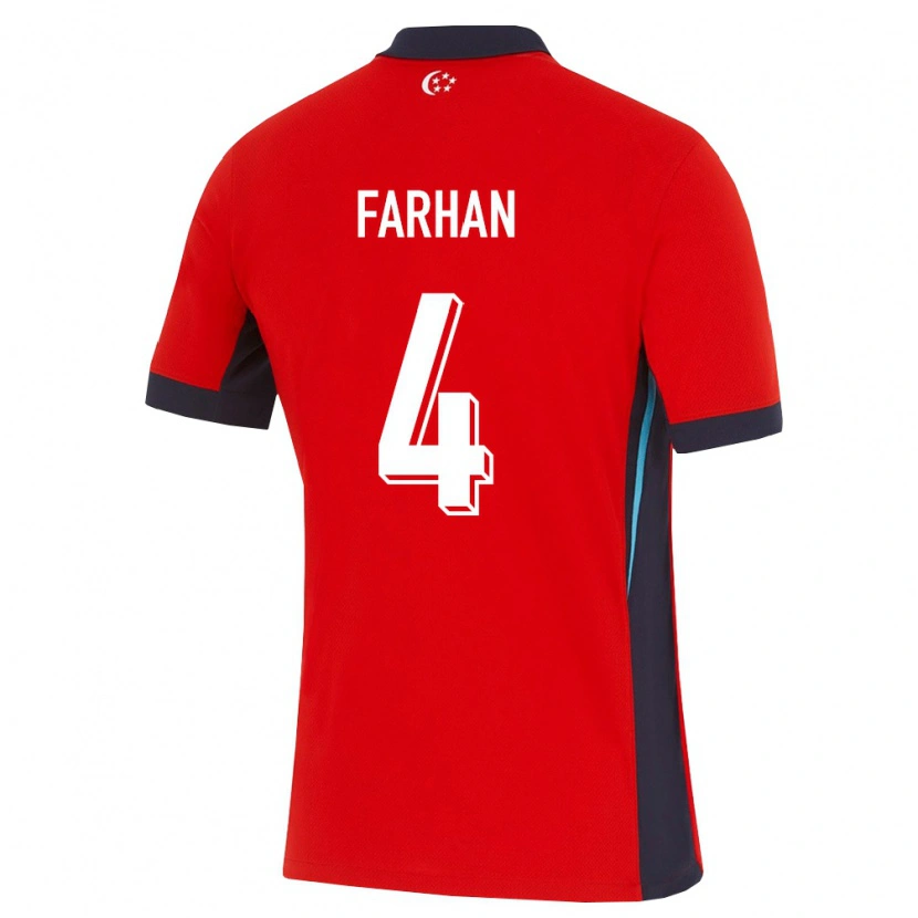 Danxen Men Singapore Farhan Zulkifli #4 Red White Black Home Jersey 26-28 T-Shirt