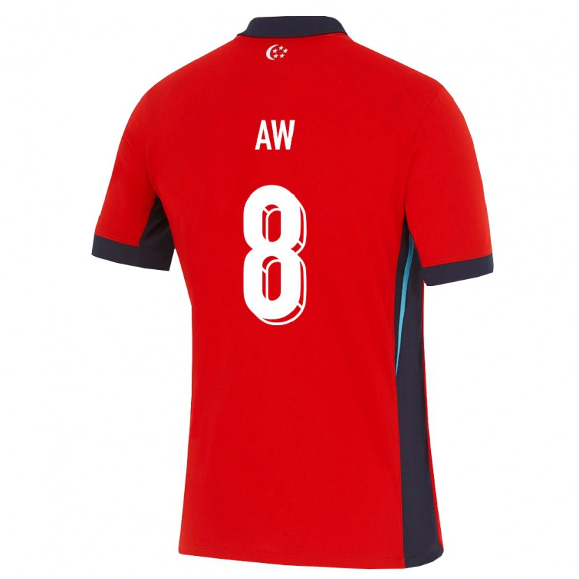 Danxen Men Singapore Andrew Aw #8 Red White Black Home Jersey 26-28 T-Shirt