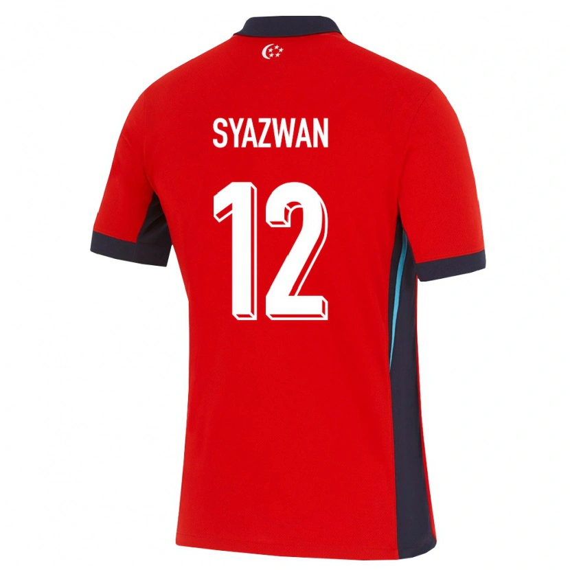 Danxen Men Singapore Syazwan Buhari #12 Red White Black Home Jersey 26-28 T-Shirt