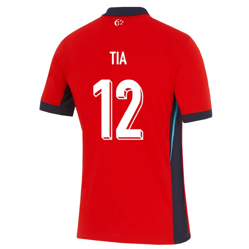 Danxen Men Singapore Sunny Tia #12 Red White Black Home Jersey 26-28 T-Shirt