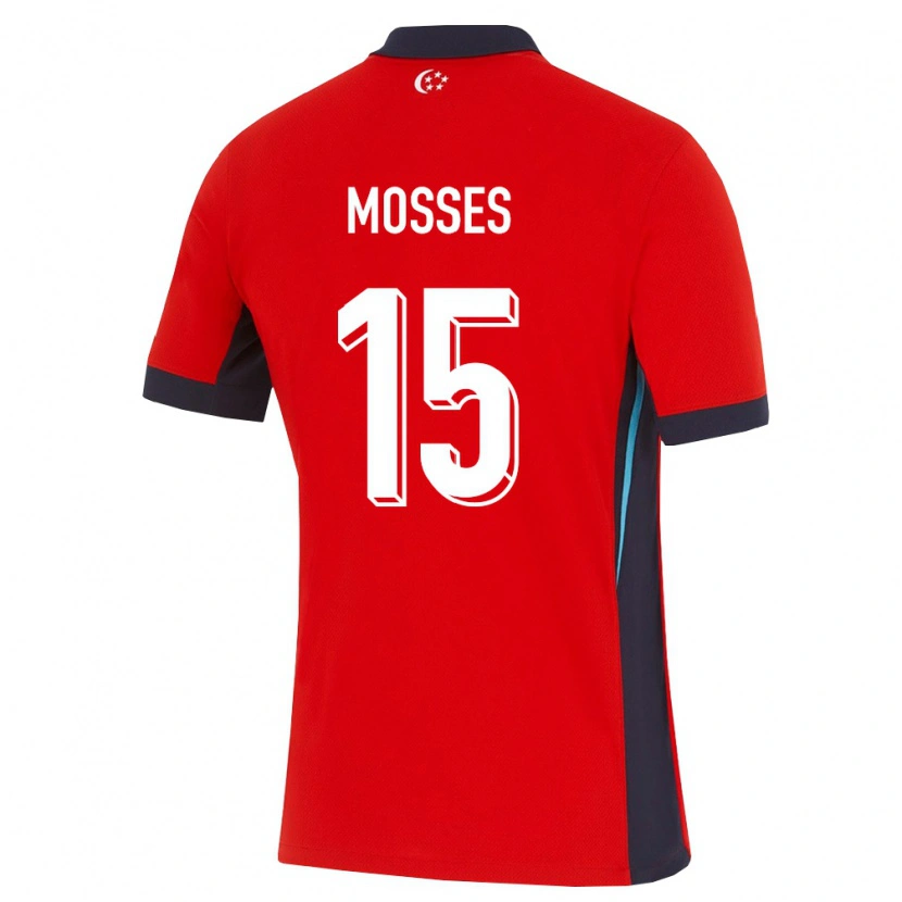Danxen Men Singapore Marcus Mosses #15 Red White Black Home Jersey 26-28 T-Shirt