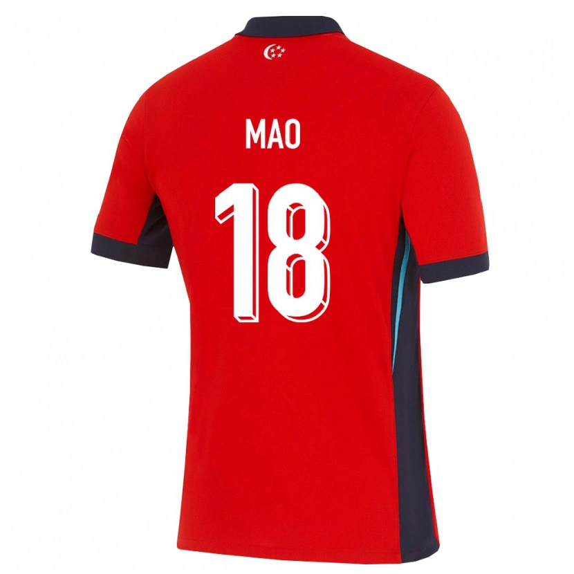 Danxen Men Singapore Nathan Mao #18 Red White Black Home Jersey 26-28 T-Shirt