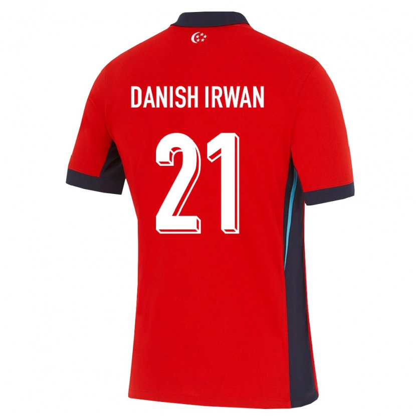 Danxen Men Singapore Harith Danish Irwan #21 Red White Black Home Jersey 26-28 T-Shirt