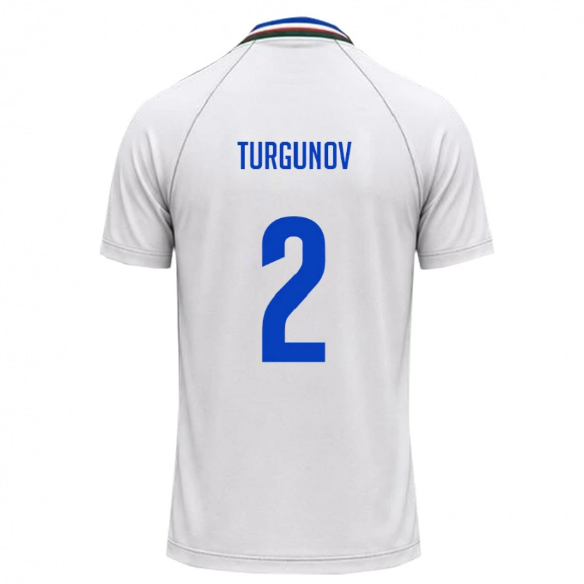 Danxen Men Uzbekistan Kakhramon Turgunov #2 White Dark Green Away Jersey 26-28 T-Shirt