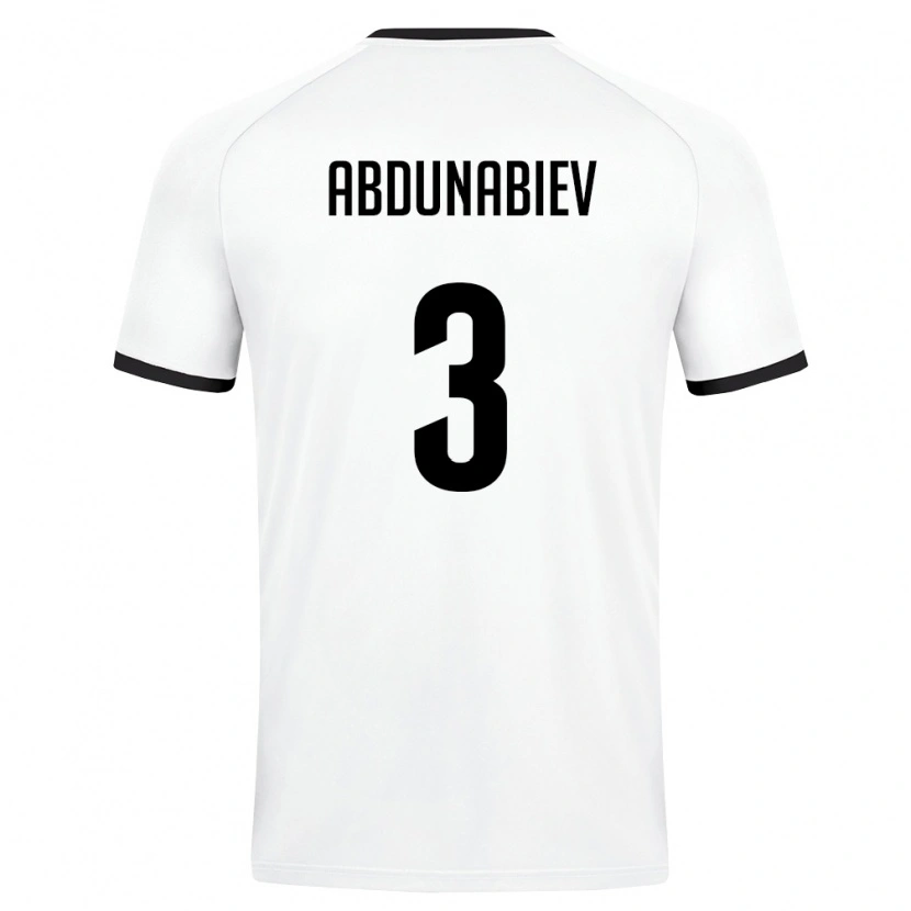 Danxen Men Uzbekistan Adis Abdunabiev #3 White Dark Green Away Jersey 26-28 T-Shirt