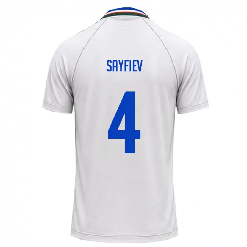 Danxen Men Uzbekistan Farrukh Sayfiev #4 White Dark Green Away Jersey 26-28 T-Shirt