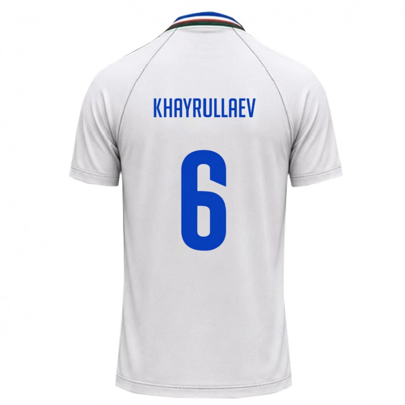 Danxen Men Uzbekistan Ravshan Khayrullaev #6 White Dark Green Away Jersey 26-28 T-Shirt