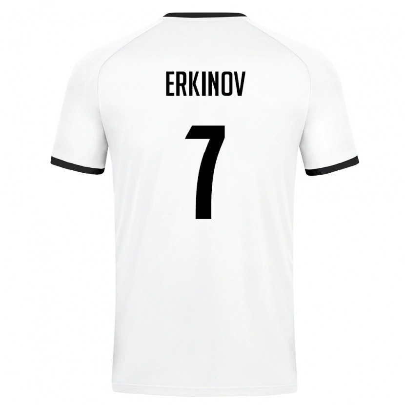 Danxen Men Uzbekistan Amirkhon Erkinov #7 White Dark Green Away Jersey 26-28 T-Shirt