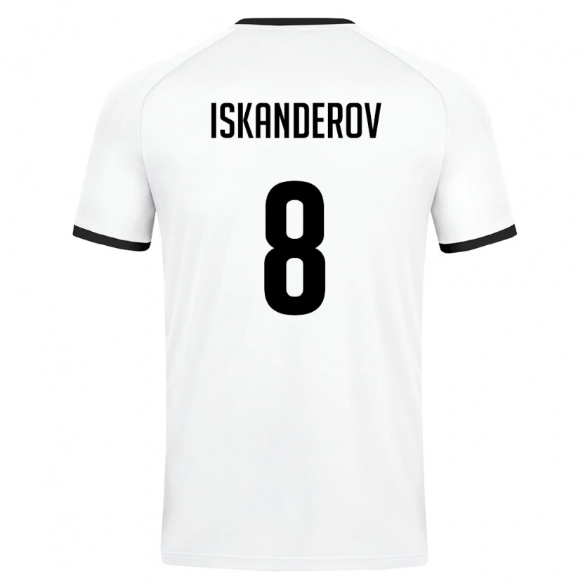 Danxen Men Uzbekistan Jamshid Iskanderov #8 White Dark Green Away Jersey 26-28 T-Shirt