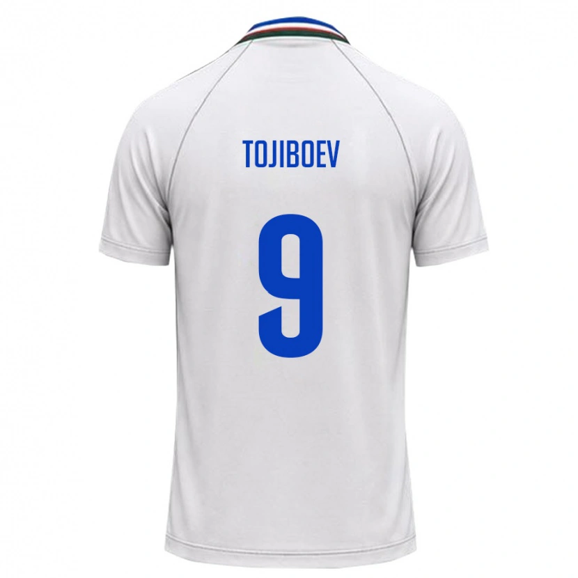 Danxen Men Uzbekistan Diyorbek Tojiboev #9 White Dark Green Away Jersey 26-28 T-Shirt