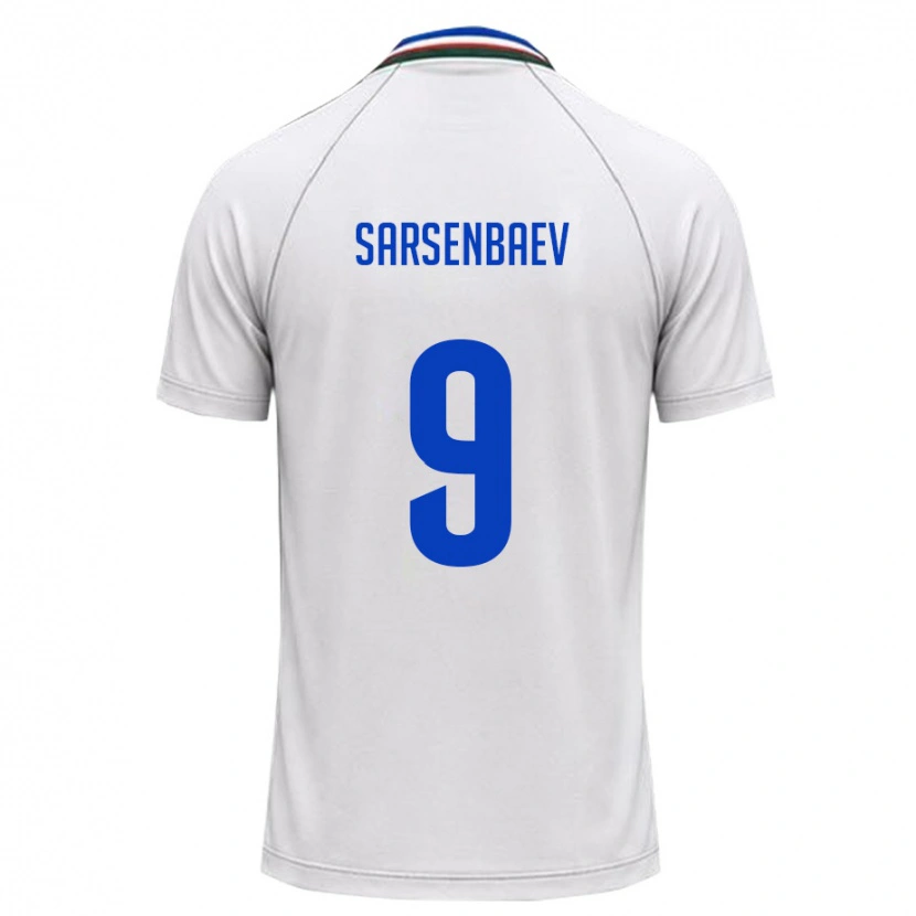 Danxen Men Uzbekistan Nurbek Sarsenbaev #9 White Dark Green Away Jersey 26-28 T-Shirt