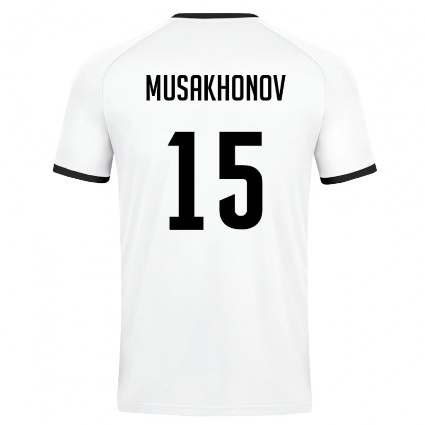 Danxen Men Uzbekistan Mukhammadali Musakhonov #15 White Dark Green Away Jersey 26-28 T-Shirt