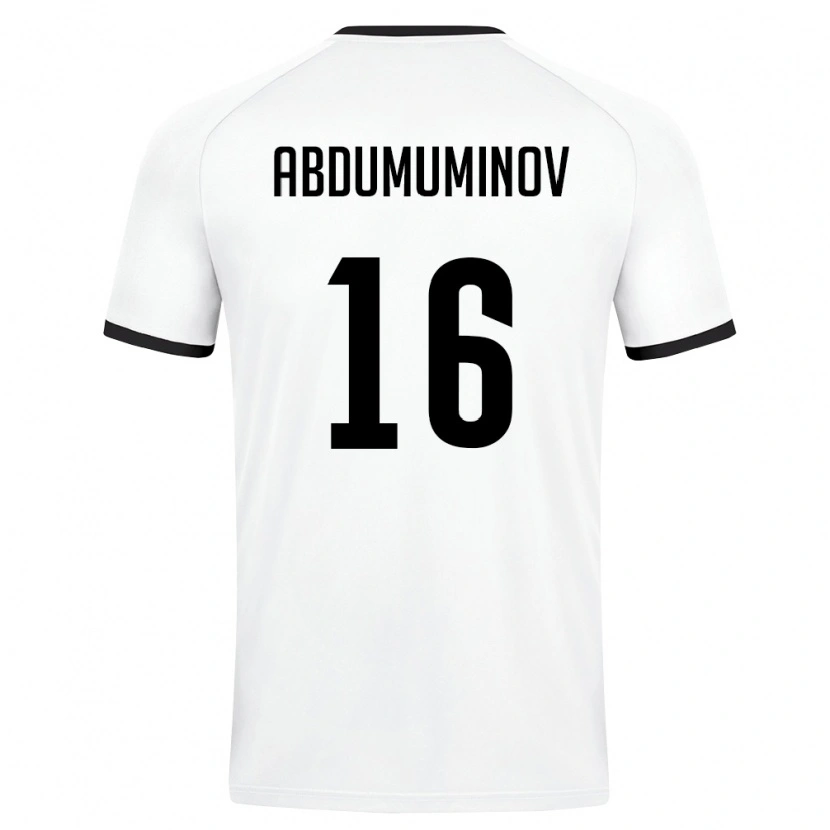 Danxen Men Uzbekistan Azizbek Abdumuminov #16 White Dark Green Away Jersey 26-28 T-Shirt