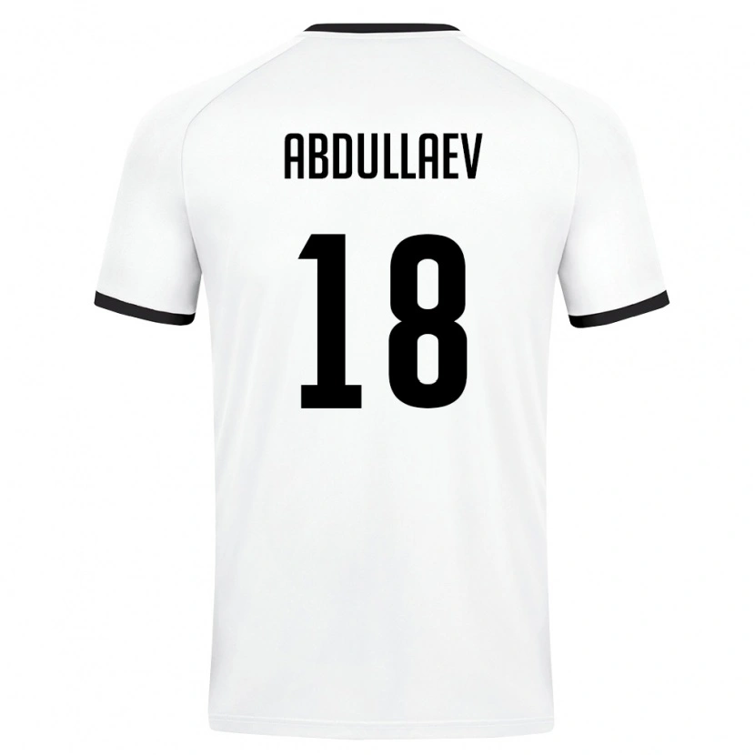 Danxen Men Uzbekistan Abdulla Abdullaev #18 White Dark Green Away Jersey 26-28 T-Shirt