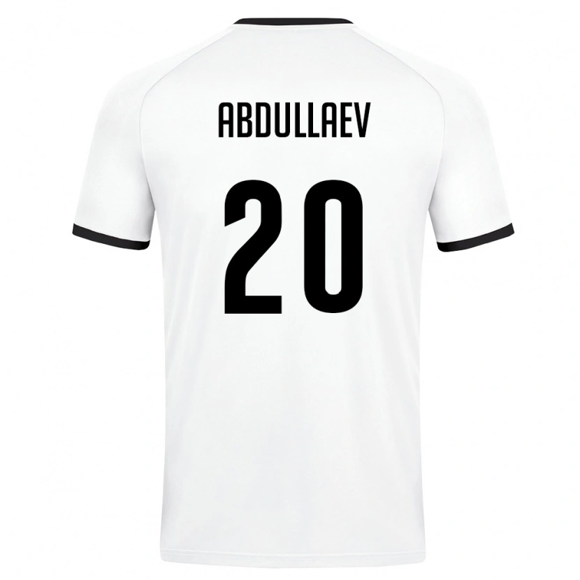 Danxen Men Uzbekistan Dilshod Abdullaev #20 White Dark Green Away Jersey 26-28 T-Shirt