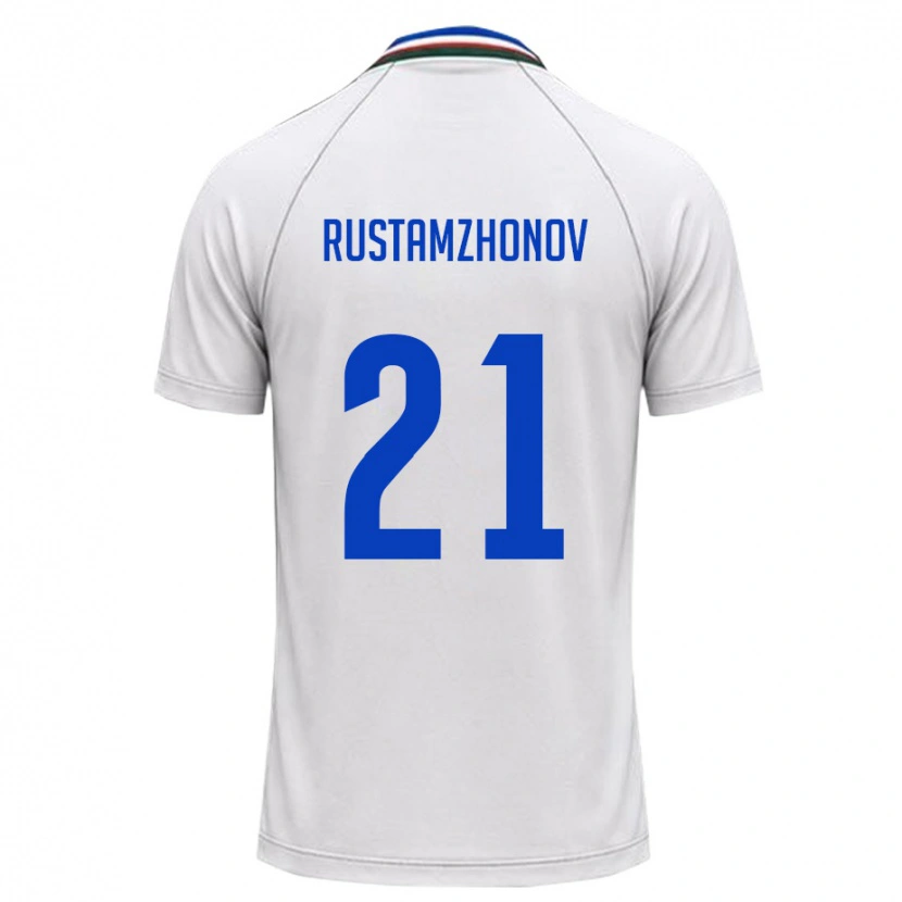 Danxen Men Uzbekistan Nematullo Rustamzhonov #21 White Dark Green Away Jersey 26-28 T-Shirt