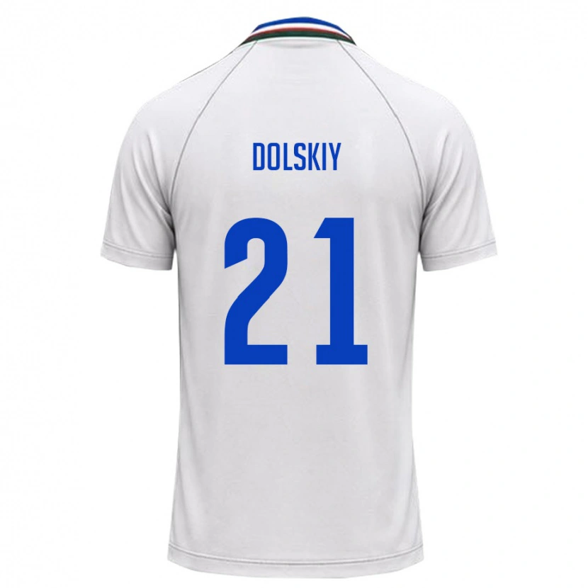 Danxen Men Uzbekistan Platon Dolskiy #21 White Dark Green Away Jersey 26-28 T-Shirt