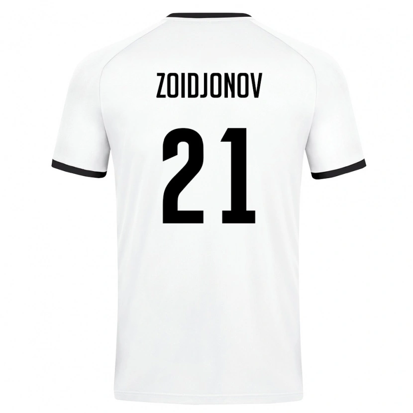 Danxen Men Uzbekistan Abdulboriy Zoidjonov #21 White Dark Green Away Jersey 26-28 T-Shirt