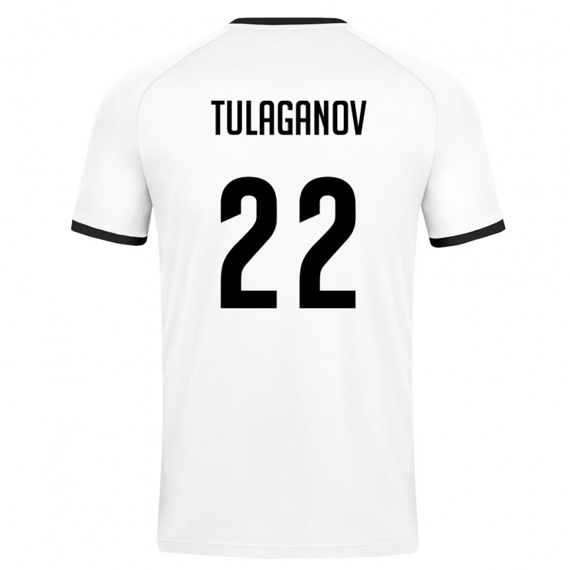 Danxen Men Uzbekistan Davron Tulaganov #22 White Dark Green Away Jersey 26-28 T-Shirt