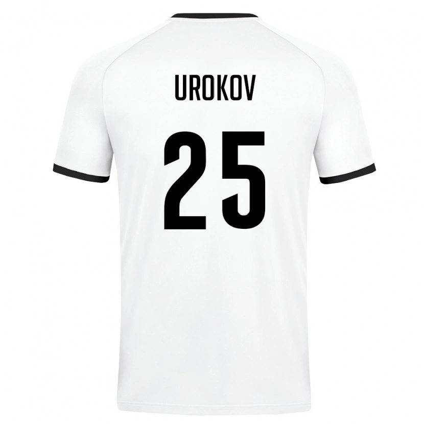 Danxen Men Uzbekistan Mukhammadali Urokov #25 White Dark Green Away Jersey 26-28 T-Shirt