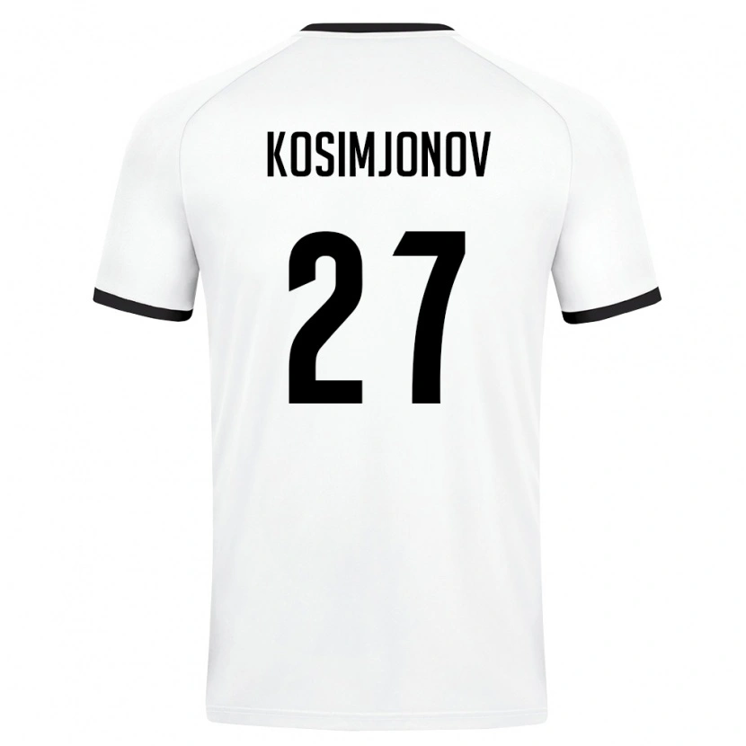 Danxen Men Uzbekistan Asadbek Kosimjonov #27 White Dark Green Away Jersey 26-28 T-Shirt