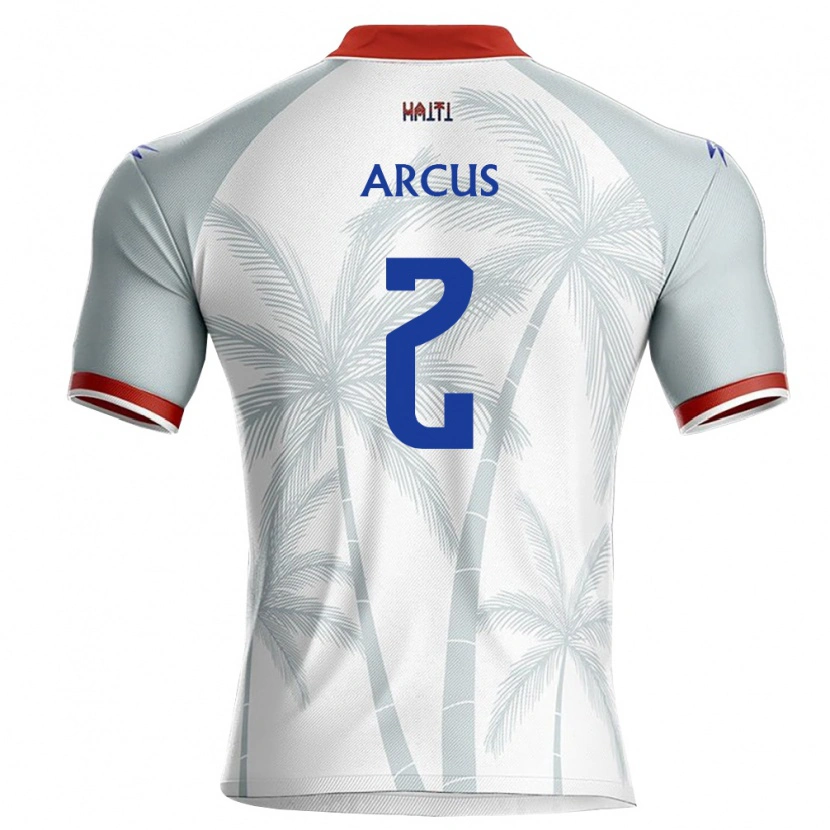 Danxen Men Haiti Carlens Arcus #2 White Red Gray Away Jersey 26-28 T-Shirt