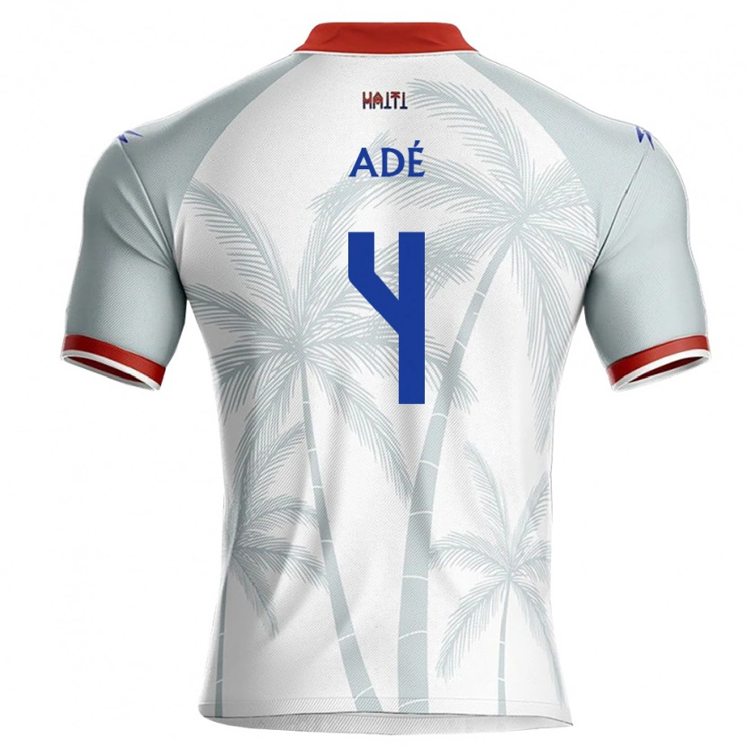 Danxen Men Haiti Ricardo Adé #4 White Red Gray Away Jersey 26-28 T-Shirt