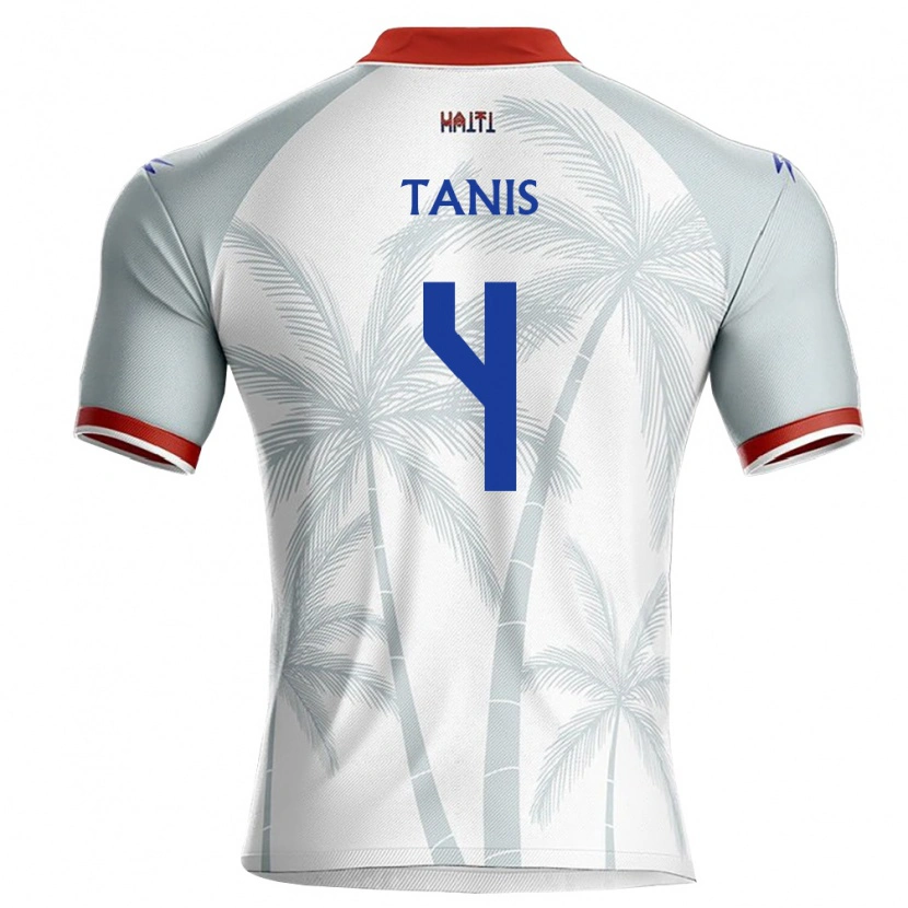 Danxen Men Haiti Marckidens Tanis #4 White Red Gray Away Jersey 26-28 T-Shirt