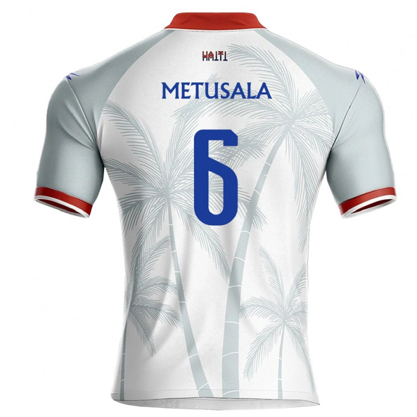 Danxen Men Haiti Garven Metusala #6 White Red Gray Away Jersey 26-28 T-Shirt