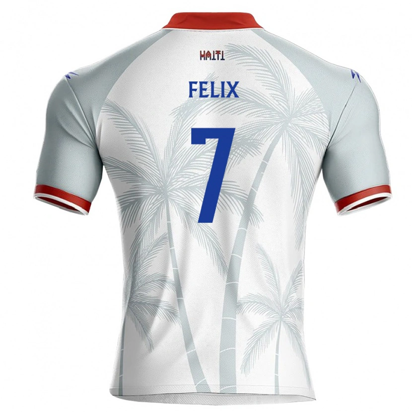 Danxen Men Haiti Woodson Felix #7 White Red Gray Away Jersey 26-28 T-Shirt