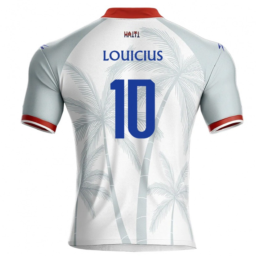 Danxen Men Haiti Louicius Deedson #10 White Red Gray Away Jersey 26-28 T-Shirt