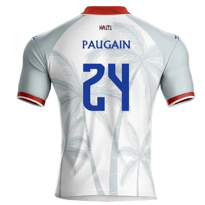 Danxen Men Haiti Wilguens Paugain #24 White Red Gray Away Jersey 26-28 T-Shirt