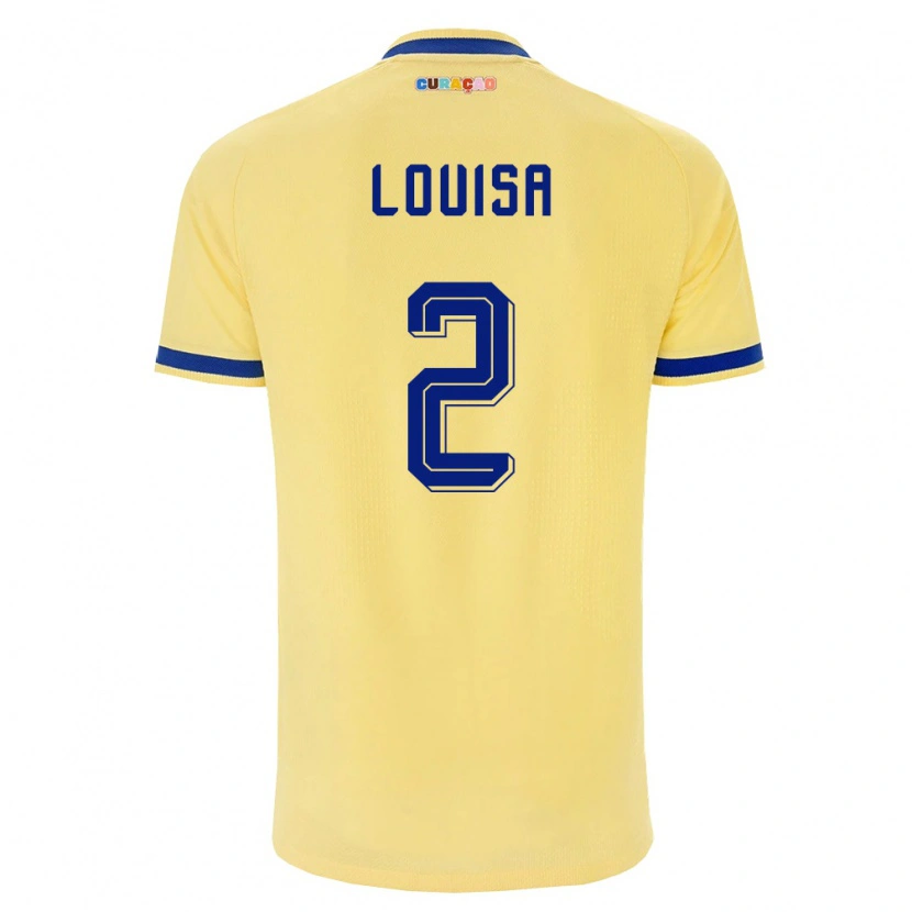 Danxen Men Curaçao Genairo Louisa #2 Yellow Navy Pink Away Jersey 26-28 T-Shirt