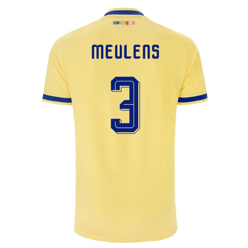 Danxen Men Curaçao Giordinelo Meulens #3 Yellow Navy Pink Away Jersey 26-28 T-Shirt
