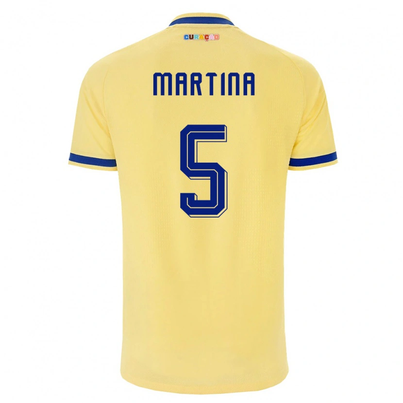Danxen Men Curaçao Jorvimar Martina #5 Yellow Navy Pink Away Jersey 26-28 T-Shirt