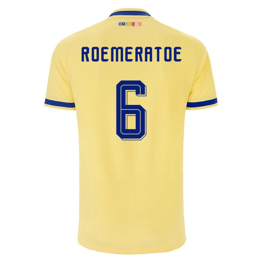 Danxen Men Curaçao Godfried Roemeratoe #6 Yellow Navy Pink Away Jersey 26-28 T-Shirt