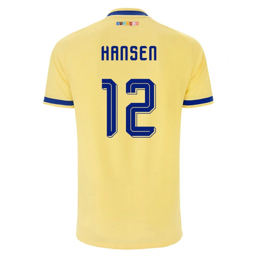 Danxen Men Curaçao Sontje Hansen #12 Yellow Navy Pink Away Jersey 26-28 T-Shirt