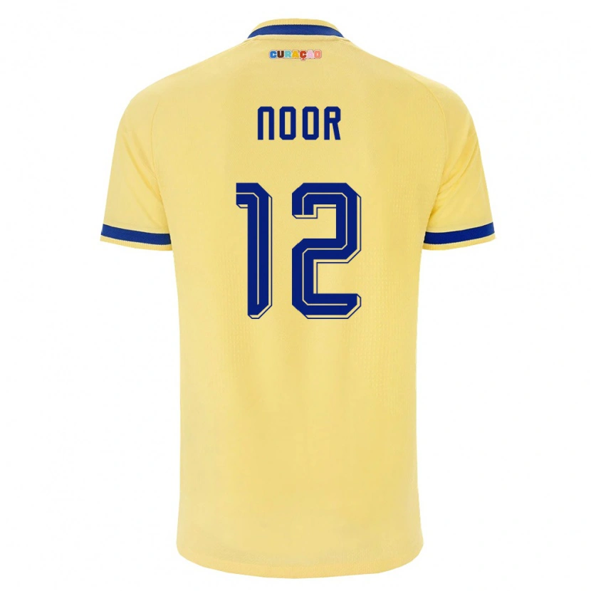 Danxen Men Curaçao Izjaïr Noor #12 Yellow Navy Pink Away Jersey 26-28 T-Shirt