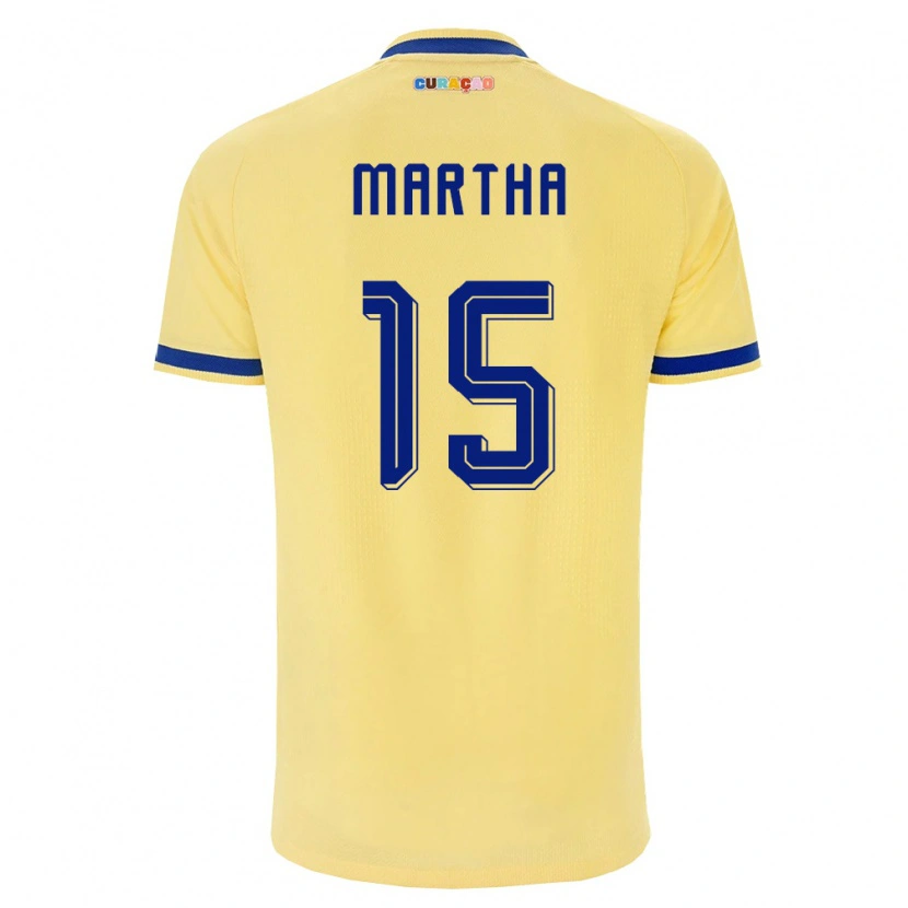 Danxen Men Curaçao Ar'jany Martha #15 Yellow Navy Pink Away Jersey 26-28 T-Shirt