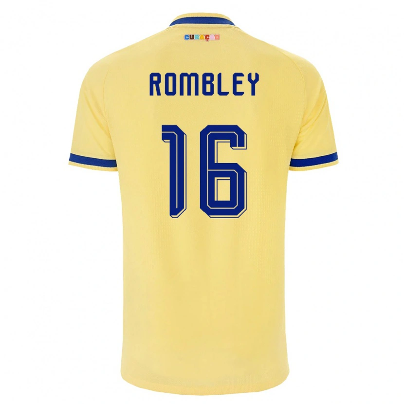 Danxen Men Curaçao Shermayn Rombley #16 Yellow Navy Pink Away Jersey 26-28 T-Shirt