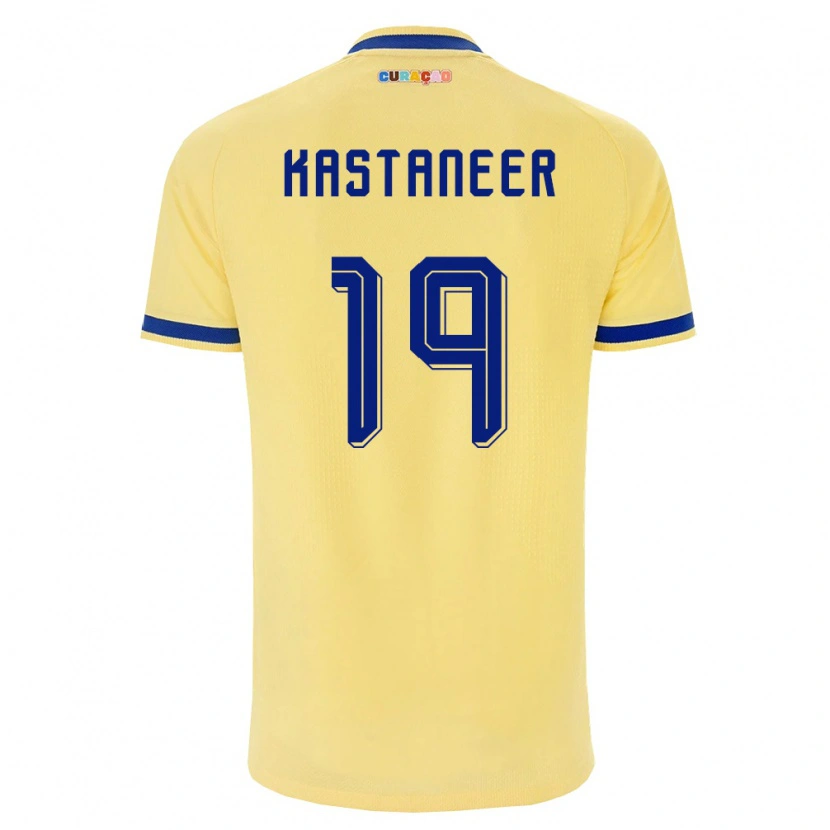 Danxen Men Curaçao Gervane Kastaneer #19 Yellow Navy Pink Away Jersey 26-28 T-Shirt