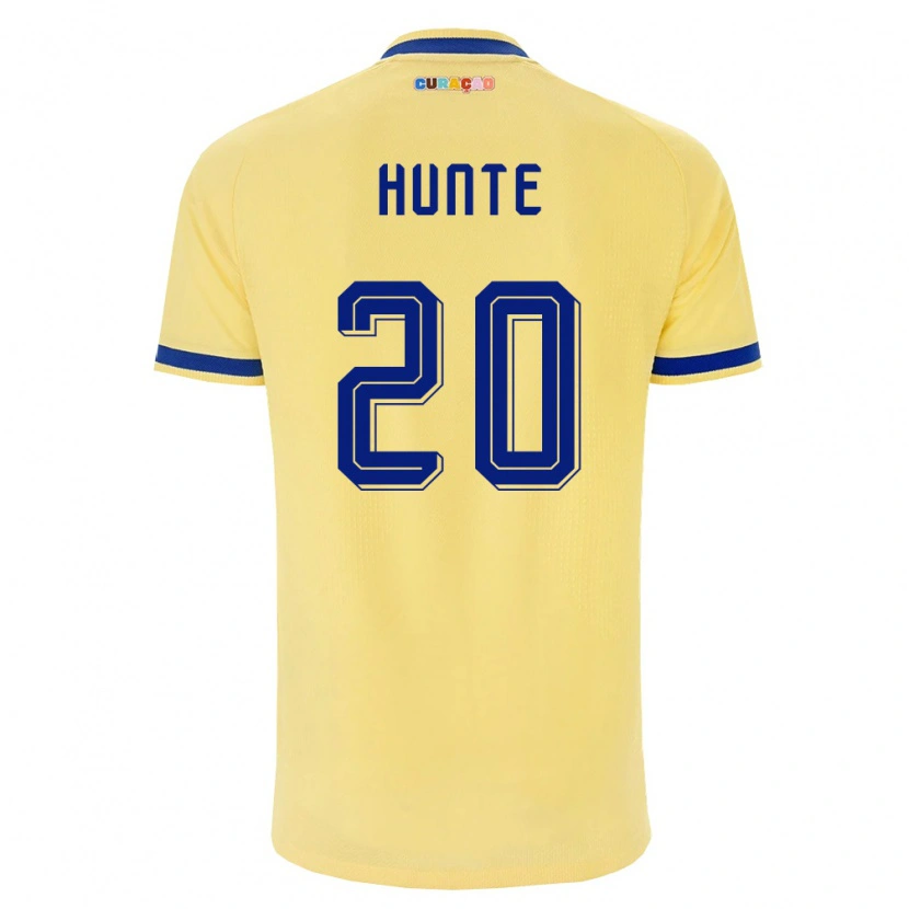 Danxen Men Curaçao Jerayno Hunte #20 Yellow Navy Pink Away Jersey 26-28 T-Shirt