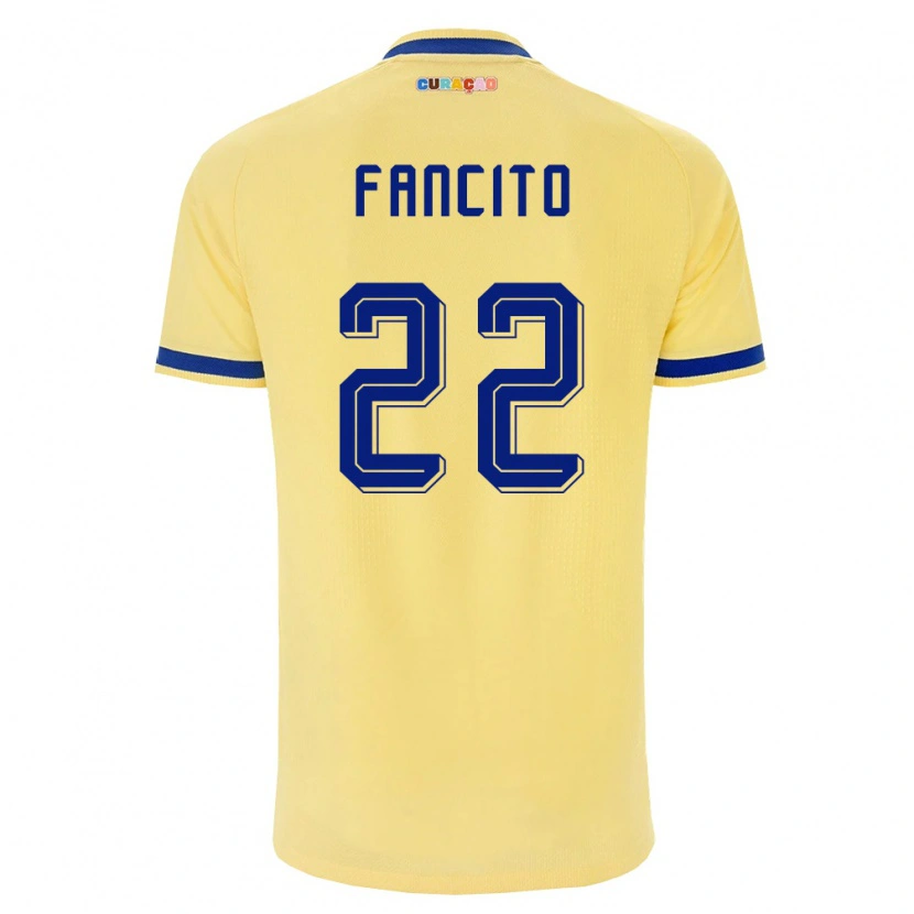Danxen Men Curaçao Nino Fancito #22 Yellow Navy Pink Away Jersey 26-28 T-Shirt