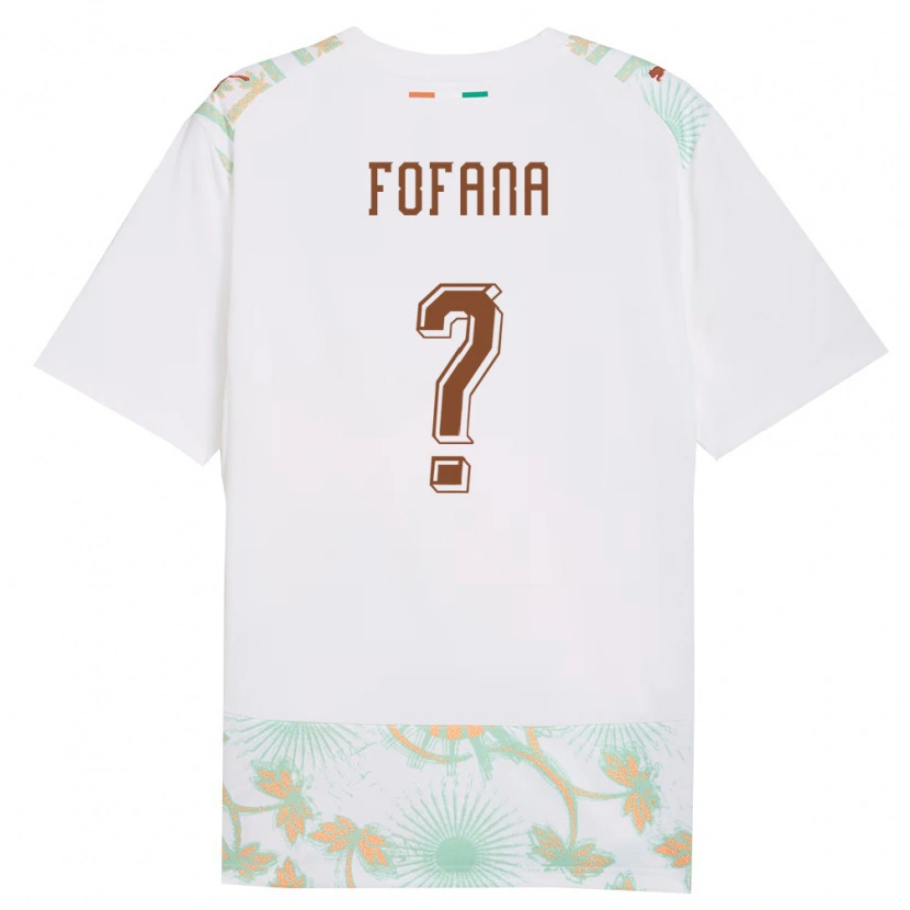 Danxen Men Ivory Coast Ibrahim Fofana #0 White Orange Green Away Jersey 26-28 T-Shirt