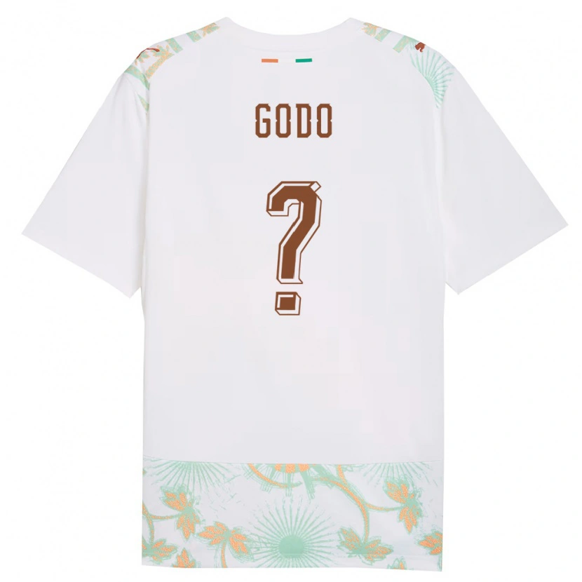 Danxen Men Ivory Coast Martial Godo #0 White Orange Green Away Jersey 26-28 T-Shirt